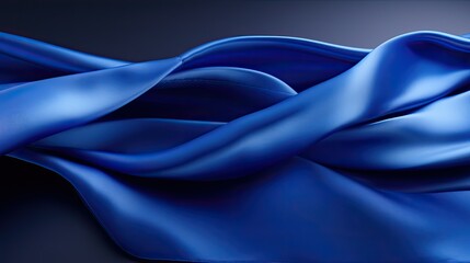 Canvas Print - glossy blue ribbon