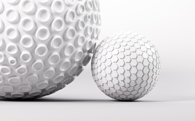 Poster - White abstract spheres, 3d rendering.