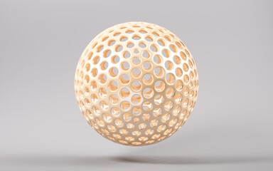 Poster - Golden abstract sphere, 3d rendering.