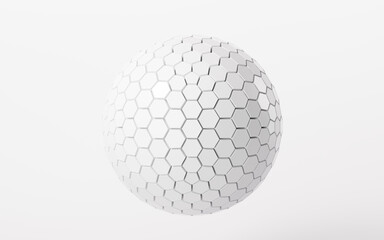 Poster - White abstract sphere, 3d rendering.