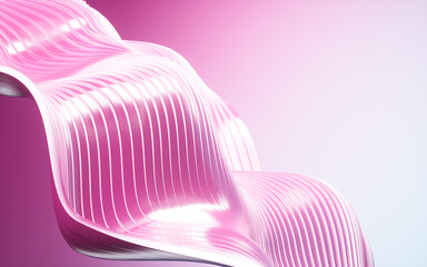 Poster - Magenta abstract curve background, 3d rendering.