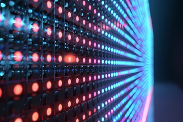 Abstract Led panel wall background, HD, Realistic, Generative ai