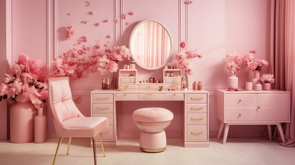 Sticker - gold pink room mockup