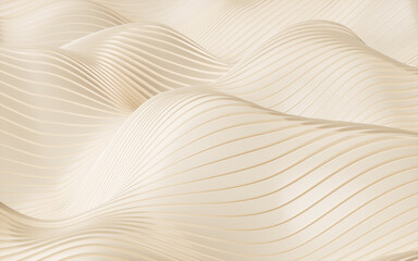Poster - Golden abstract curve background, 3d rendering.