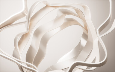Poster - Golden abstract curve background, 3d rendering.