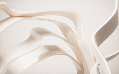 Poster - Golden abstract curve background, 3d rendering.