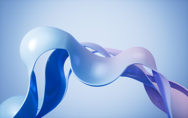 Poster - Gradient abstract curve background, 3d rendering.