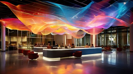 Wall Mural - led hotel lobby lighting