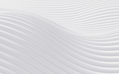 Poster - White abstract curve background, 3d rendering.