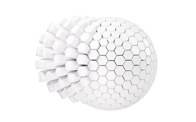 Wall Mural - White abstract sphere, 3d rendering.