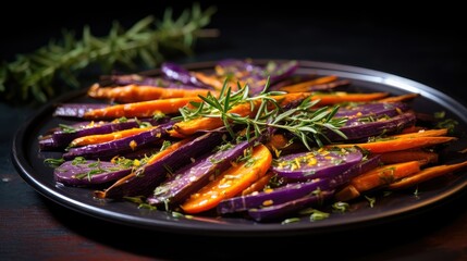 Wall Mural - herbs carrots purple