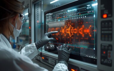 Aufkleber - High-tech lab with a CRISPR technology interface