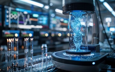 Aufkleber - High-tech lab with a CRISPR technology interface