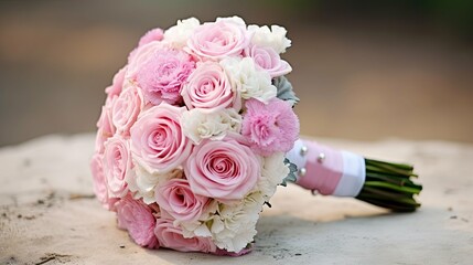 Poster - ranunculus pink wedding bouquet