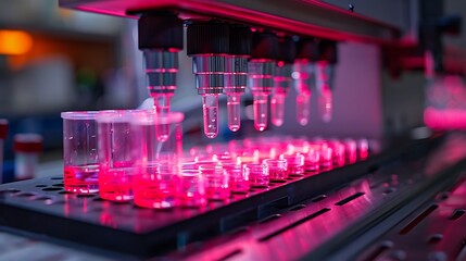 Aufkleber - Lab analyzing advanced biomaterial samples with tech