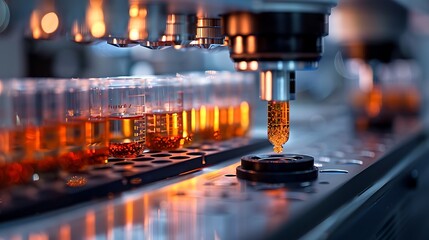Aufkleber - Lab analyzing advanced biomaterial samples with tech