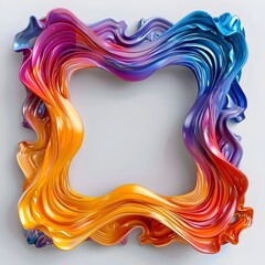 Poster - decorative ceramic frame with colorful glaze on transparent background