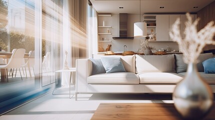 Canvas Print - soft blurred model home interior