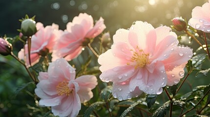 Wall Mural - beauty light pink flowers