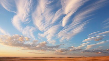 Wall Mural - brushstrokes sky with light clouds