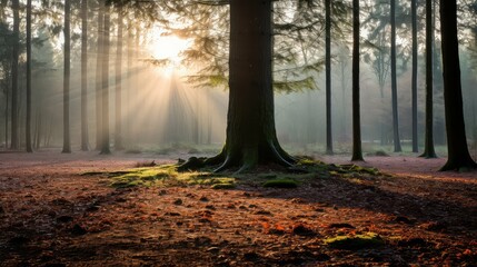 tree forest sun
