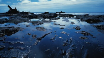 Canvas Print - environment oil spill ocean