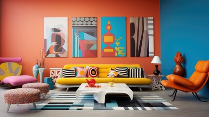 Poster - colorful interior room blank wall