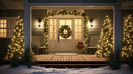 Wall Mural - scent wreath with lights