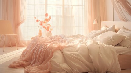 Poster - pastel blurred warm interior design