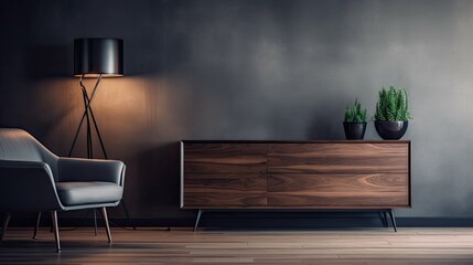 stylish blurred modern interior dresser