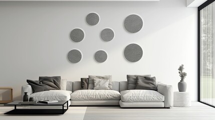 Canvas Print - decor gray circles