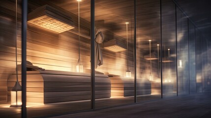 Canvas Print - luxurious blurred wooden interior