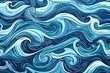 © Starlight - Cartoon cute doodles of wavy lines resembling ocean waves or wind currents, Generative AI
