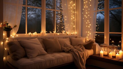 Canvas Print - cozy twinkling lights