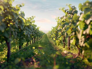 Sticker - Row of vines in field