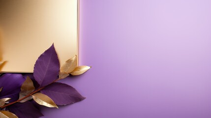 Sticker - minimalist gold and purple background