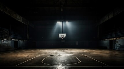 Canvas Print - ness basketball court dark