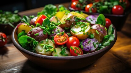 Canvas Print - salad healthy potato vegetable