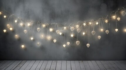 Canvas Print - ethereal gray background lights