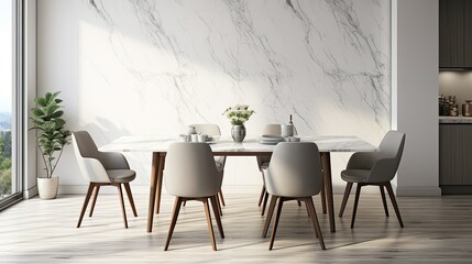 Sticker - dining gray and white marble