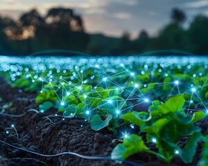 Poster - Digital Farming with Smart Sensors and Automated Irrigation Advanced Agricultural Technology Concept