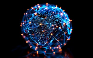 Poster - Graphic representation of the world's global connectivity and communication. 