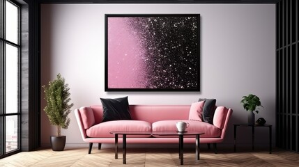 Canvas Print - mesmerizing pink and black glitter