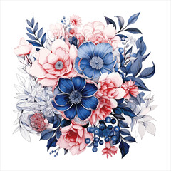 Wall Mural - Watercolor Flower Wallpaper creative design