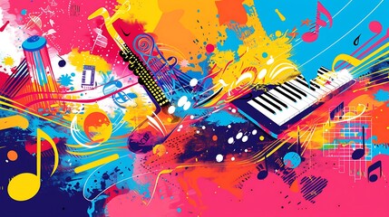 Wall Mural - music art festival background