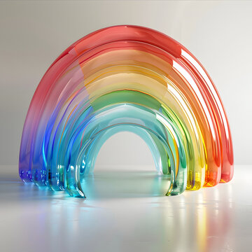 3D rainbow entrance style AI generated