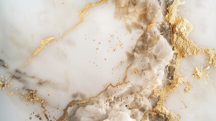 Poster - Luxurious marble surface adorned with gold accents, featuring a blank area for customizable text. Perfect for elegant presentations.