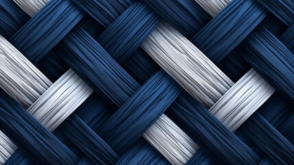 Wall Mural - Blue and white color fabric texture stripes abstract pattern background 