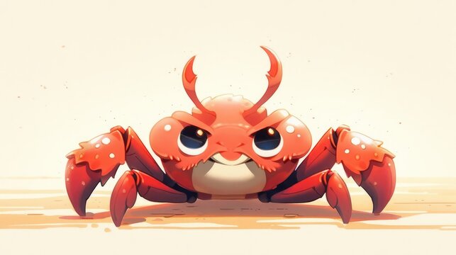 cute crab background, adorable crab wallpaper, funny crab, angry crab, crab illustration, crabby moo