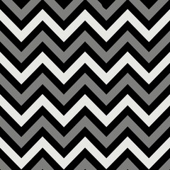 Wall Mural - Seamless pattern of modern chevron stripes in shades of black and grey, Generative AI